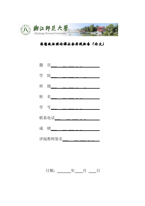 思想政治理论课社会实践报告(论文)