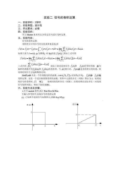 实验二 信号的卷积运算