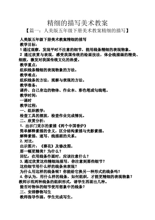 精细的描写美术教案