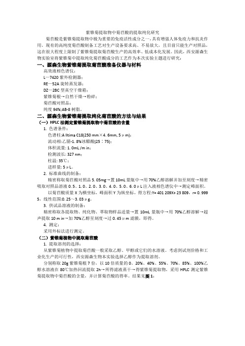紫锥菊中菊苣酸提取纯化工艺研究