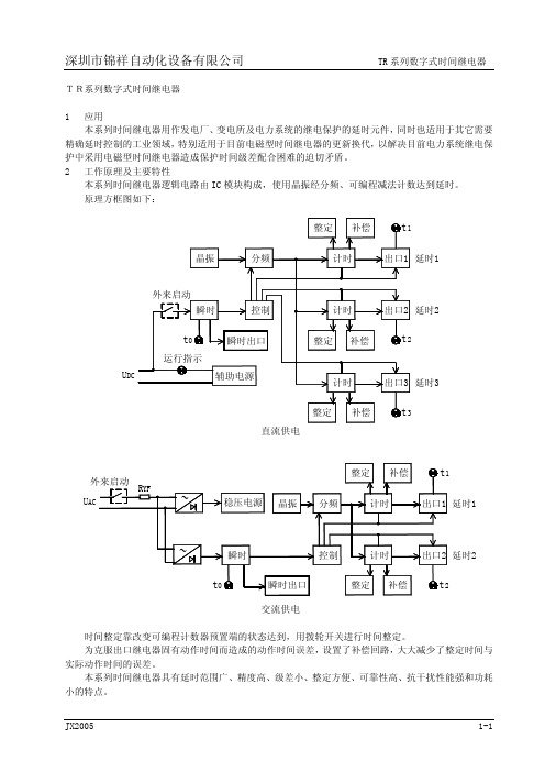 1 TR系列时间继电器