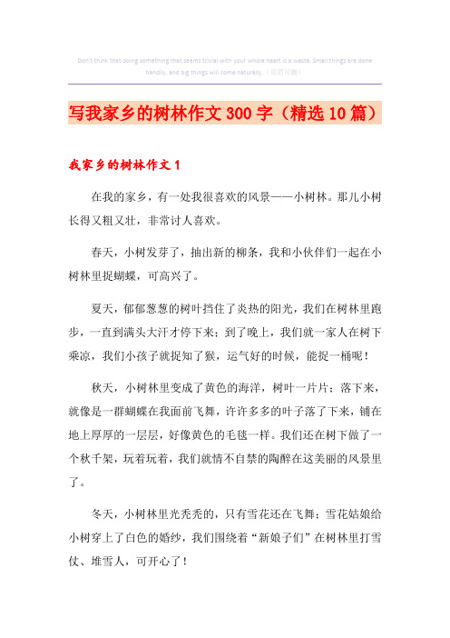 写我家乡的树林作文300字(精选10篇)