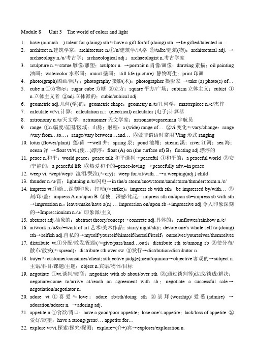 牛津译林版高中英语单词精析系列(模块8单元3)