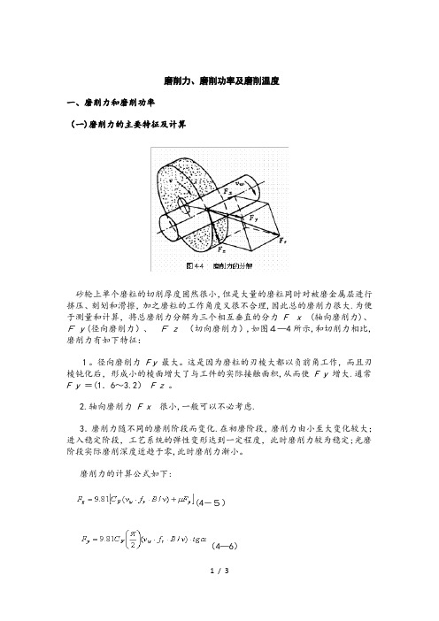砂轮磨削力计算