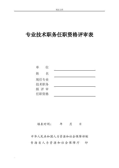 专业技术职务任职资格评审表(高级)