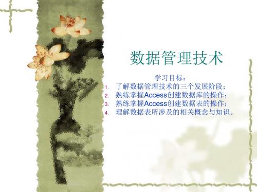 高一信息技术教学课件：创建数据库--数据管理技术