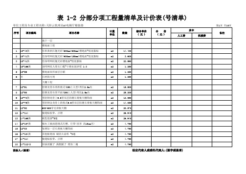 A4栋楼电梯厅装修清单