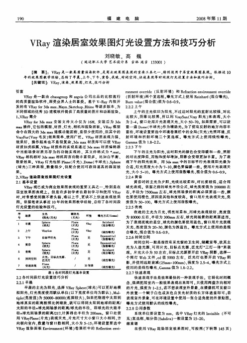 VRay渲染居室效果图灯光设置方法和技巧分析