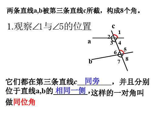 1.1同位角、内错角、同旁内角.(201911新)