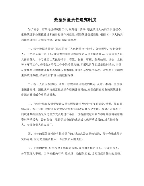 数据质量责任追究制度