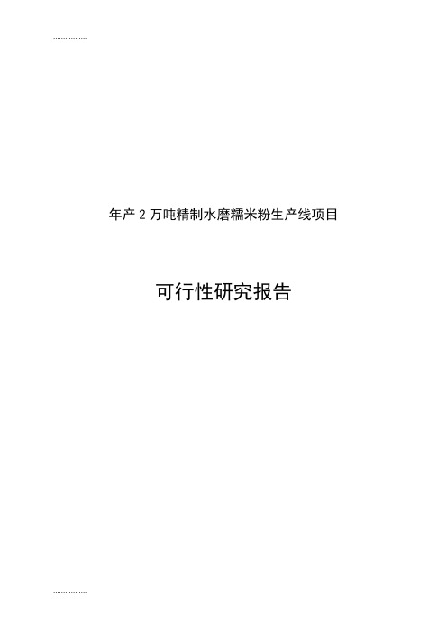(整理)年产2万吨精制水磨糯米粉生产线建设项目可行研究报告