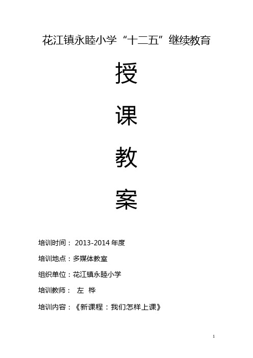 2013-2014新课程-我们怎样上课教案