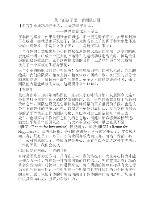 从“蚂蚁军团”看团队建设