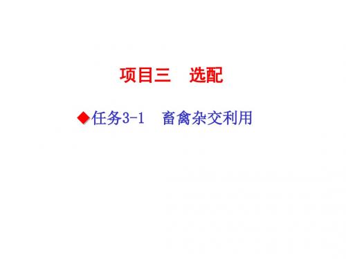 畜禽繁殖与改良技术任务3-2 畜禽杂交利用