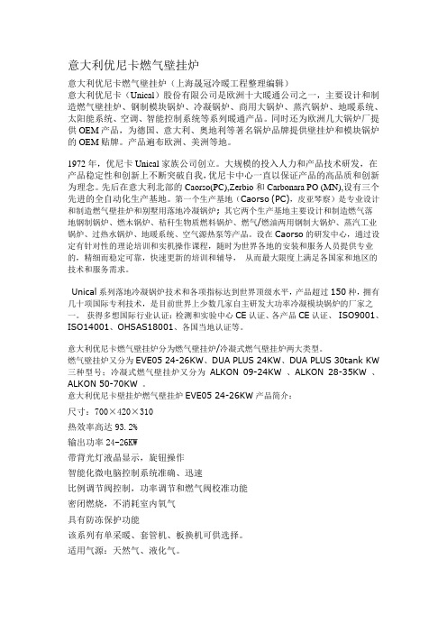 意大利优尼卡燃气壁挂炉