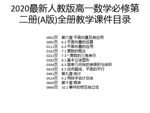 2020最新人教版高一数学必修第二册(A版)全册教学课件