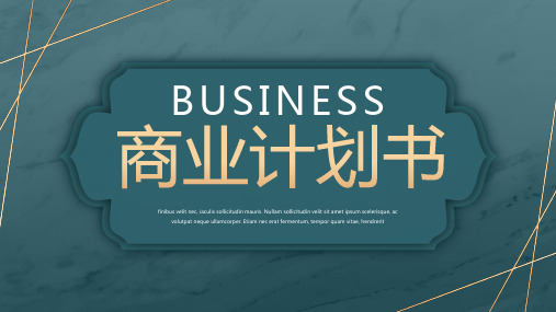 简约大气墨绿色商业计划书PPT模板