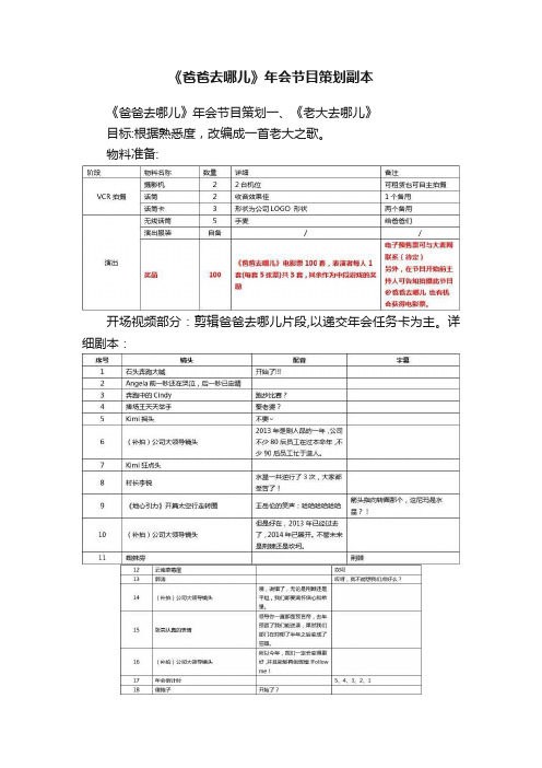 《爸爸去哪儿》年会节目策划副本