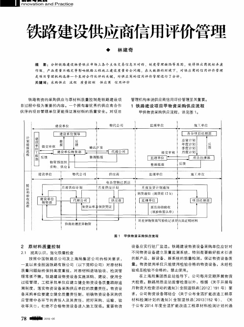 铁路建设供应商信用评价管理