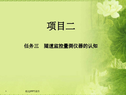 隧道监控量测 (选测)PPT课件