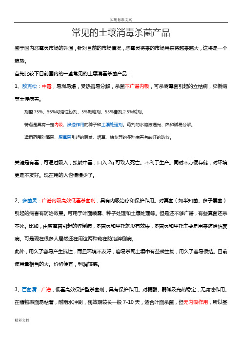 常见地土壤消毒杀菌产品