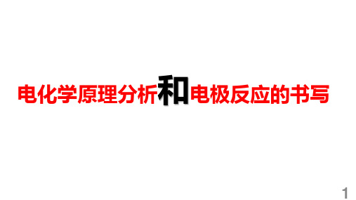 高考化学 电化学原理分析和电极反应的书写