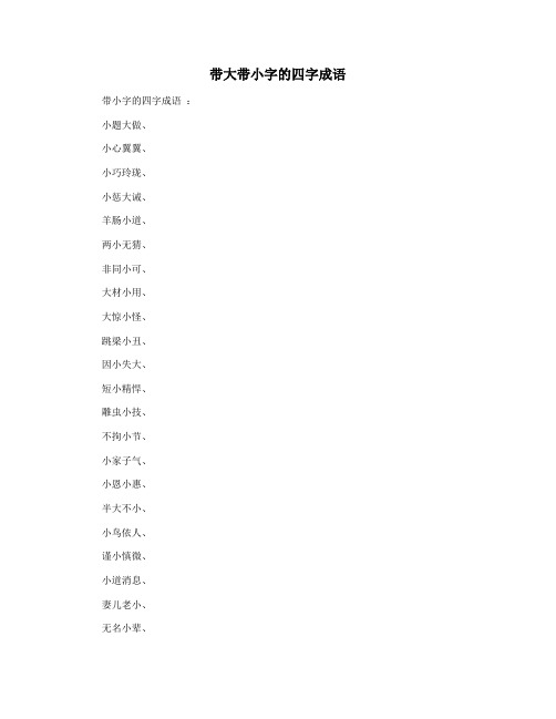带大带小字的四字成语