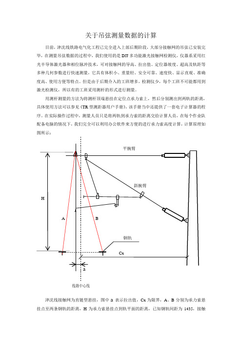 关于吊弦测量数据的计算