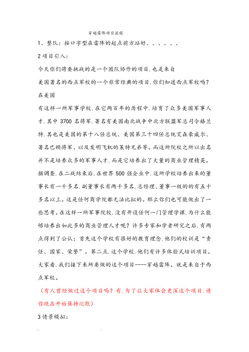 穿越雷阵项目流程图