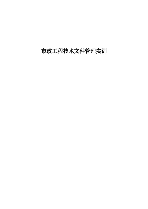 市政工程技术文件管理实训——道路工程实例