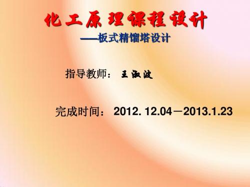 化工原理课程设计ppt3
