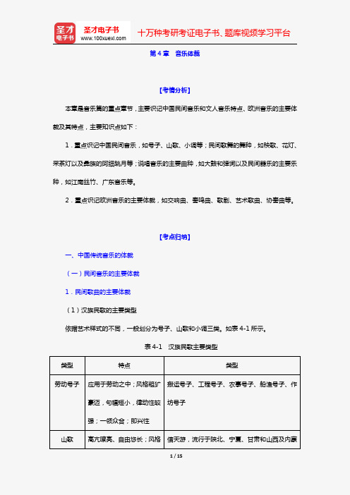 艺术硕士艺术学基础知识复习指南(音乐编 第4章 音乐体裁)【圣才出品】
