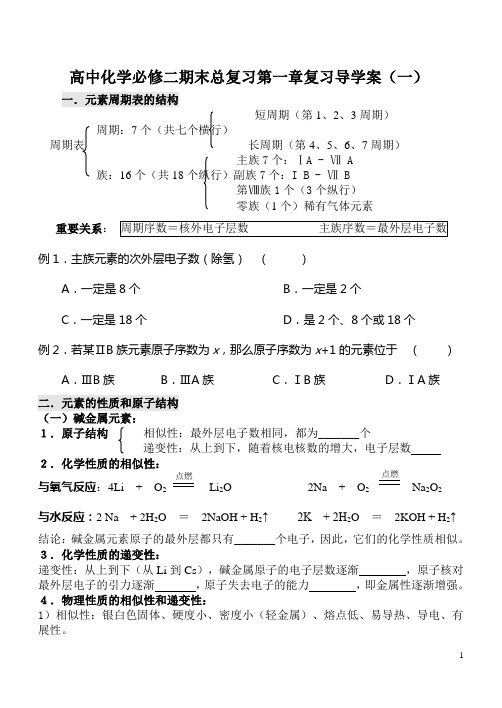 必修二第一章期末复习一