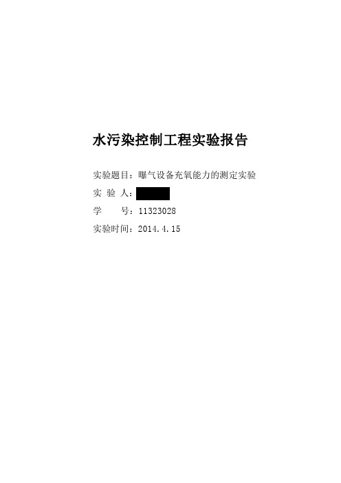 曝气设备充氧能力实验