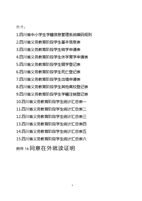 学籍各种表