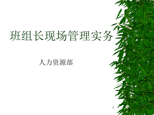班组长现场管理实务PPT课件