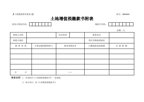 【土地增值税申报表1】