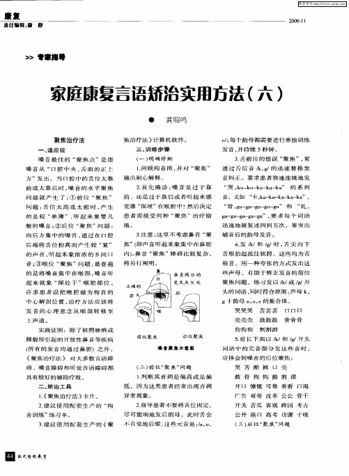 家庭康复言语矫治实用方法(六)