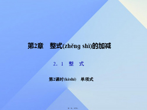原七年级数学上册2.1第2课时单项式习题课件(新版)新人教版