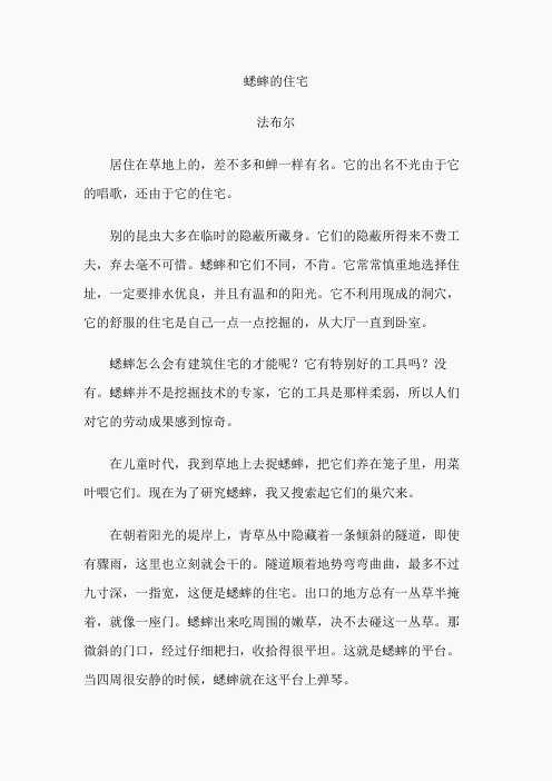蟋蟀的住宅