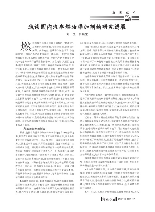 17浅谈国内汽车燃油添加剂的研究进展