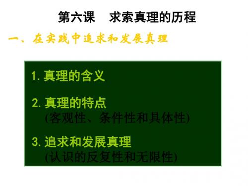 高二政治第六课《在实践中追求索真理的历程》