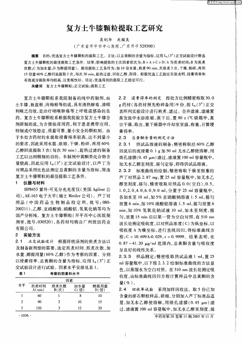 复方土牛膝颗粒提取工艺研究