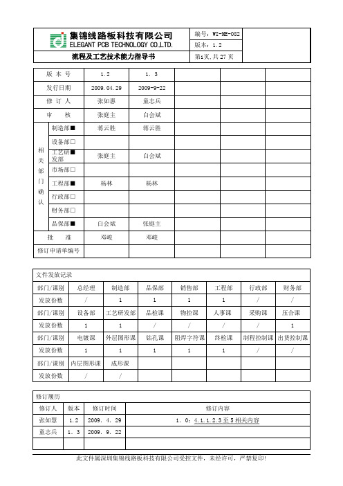 流程及工艺技术能力指导书讲解