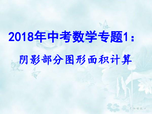 2018年中考数学专题1——阴影部分图形面积计算