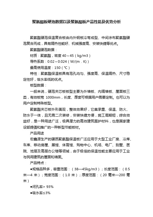 聚氨酯板硬泡数据以及聚氨酯板产品性能及优势分析