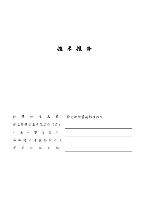 检定测微量具标准器组技术报告