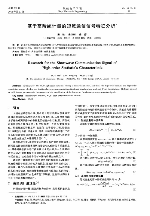 基于高阶统计量的短波通信信号特征分析