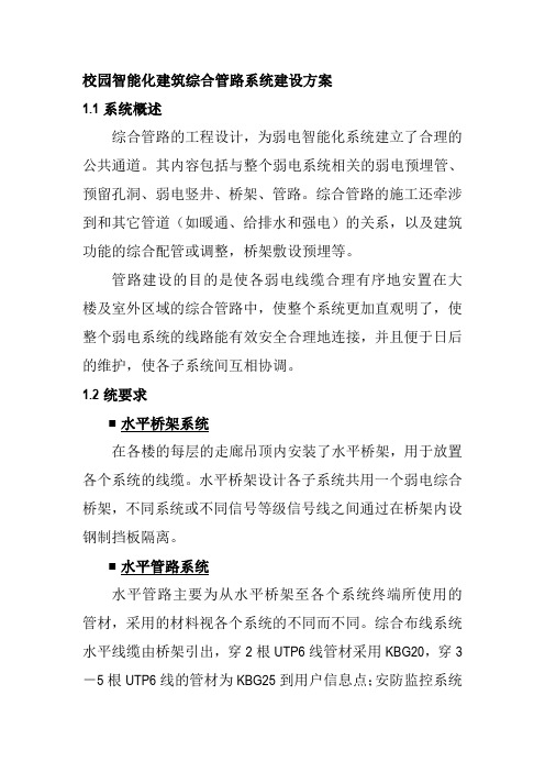 校园智能化建筑综合管路系统建设方案