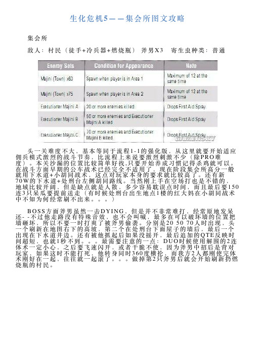 生化危机5——集会所图文攻略